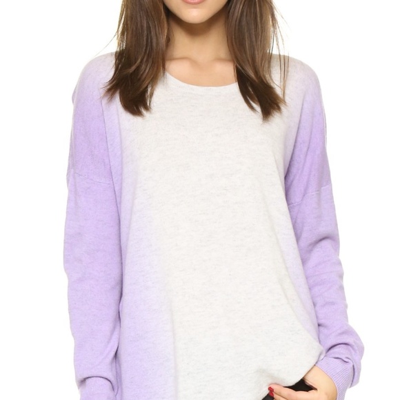 Vince. Vertical Dip Dye Crewneck Sweater - Cloud/Waterlily (NWOT) - Picture 2 of 10